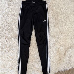 Adidas Ladies XS Black Tiro pants with White Stripes